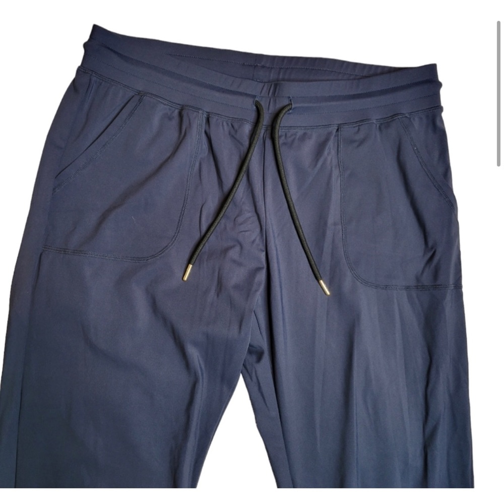 Zyia Ankle Zippered Joggers in Navy Blue